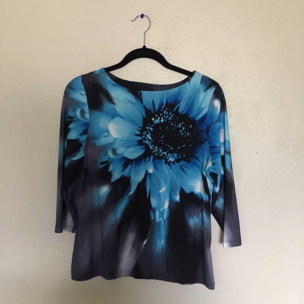 Investment Petites Scoop-neck Floral Top